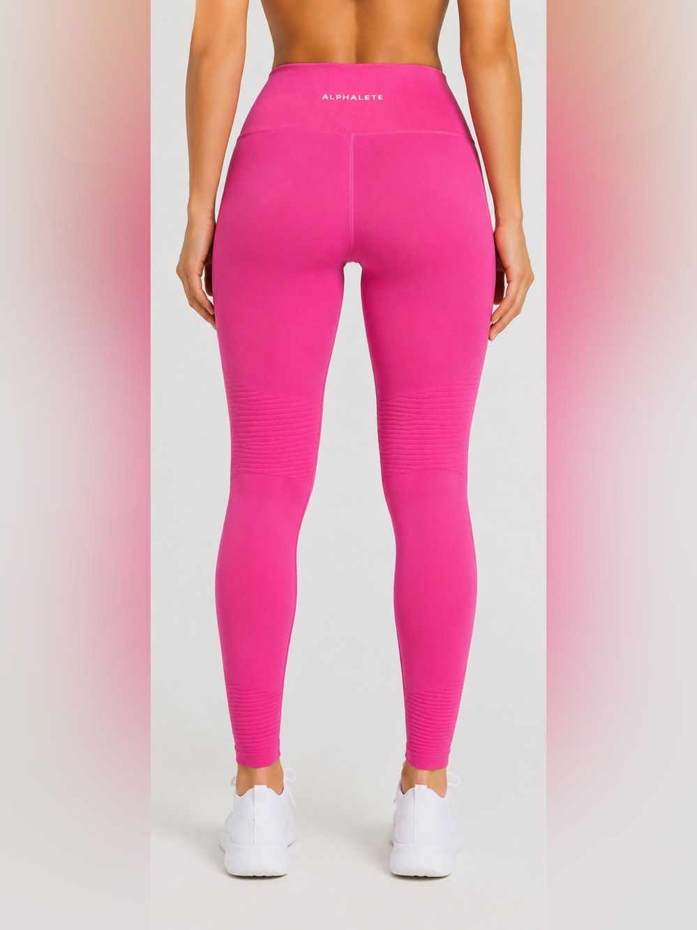 Alphalete Hot Pink High-Rise Ribbed Seam Leggings